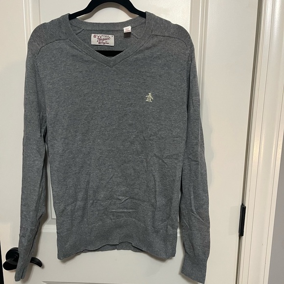 Original Penguin Men’s Gray Cotton Sweater Size Medium - Picture 2 of 10